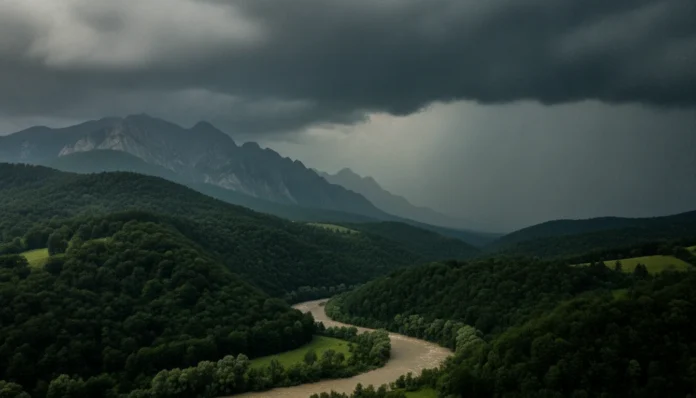 ANM a emis cod portocaliu de ploi pentru regiunile montane și submontane din Mehedinți și Gorj