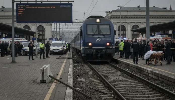 Tren internațional oprit la linia din stația București Nord