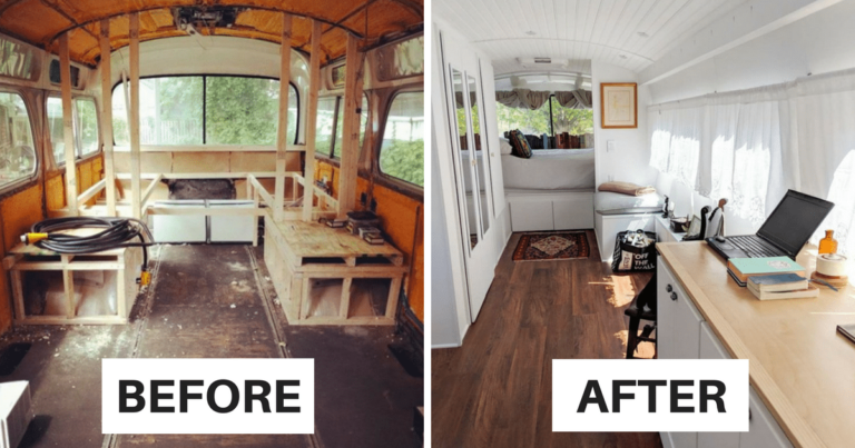 O femeie a transformat un vechi autobuz într-o casă ecologică minunată